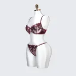 Floral Embroidery Lace Lingerie Set