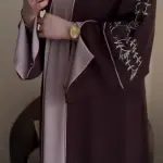 Norva Abaya with a color combination (burgundy and cashmere).