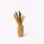 Handcrafted Wooden Vases with Dried Flowers – Natural Boho Decor for Modern Living