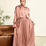 ROSE GOLD SATIN DRESS ISDAL
