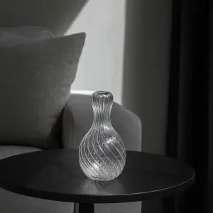 Blue Swirl Glass Vase