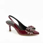 Elegant Heels Adorned with a Sparkling Bow C-77