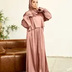 ROSE GOLD SATIN DRESS ISDAL