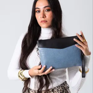 Chic Texture Clutch Bag-blue