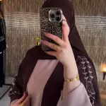 Norva Abaya with a color combination (burgundy and cashmere).
