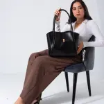 Minimalist Top-Handle Bag-black