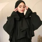 DARK OLIVE GREEN CREPE DRESSY ISDAL