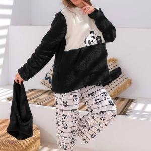 3pcs black panda pyjama set