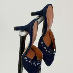 Midnight Stud Denim Heels