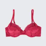 Red Lace Trim Comfort Bra Panty Set