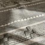 Kilim Cotton Runner – Soft Grey Textured