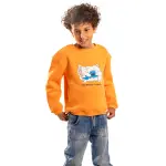 Orange Sweatshirt with "Lazy smurf" Print 🧡😴