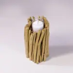 Rustic DriftwoodTwig Pillar Candle Holder with Glass Insert