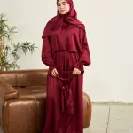 MAHOGANY JAM SATIN DRESS ISDAL