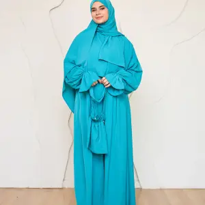 TURQUOISE CREPE DRESSY ISDAL
