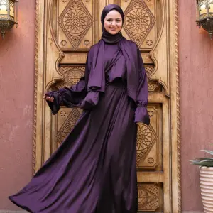 SHADOW PURPLE SATIN DRESS ISDAL