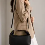 Diagonal Textured Satchel Bag