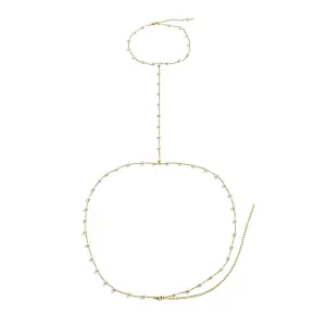Faux Pearl Tassel Bust Chain Body Chain Waist Chain Women
