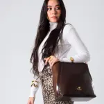 Minimal Shape Shoulder Bag-brown