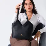 V-Cut Shoulder Bag-black