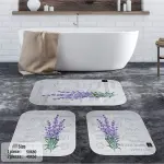lavender Digital Bathroom Set Non Slip 3Pieces