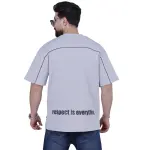 Grey Chest and Back Print Oversize T-Shirt
