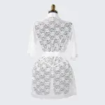 Lace Embroidered Sheer Hollow-Out Robe