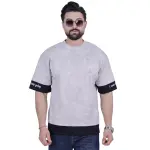 Light Grey and Black Oversize T-Shirt