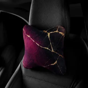 Burgundy Black - Set of 2 Neck Pillows