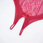 Floral Lace Embroidered Open Crotch Bodysuit