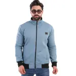 Sky Blue Biscuit Jacket with Fur Lining