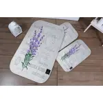 lavender Digital Bathroom Set Non Slip 3Pieces