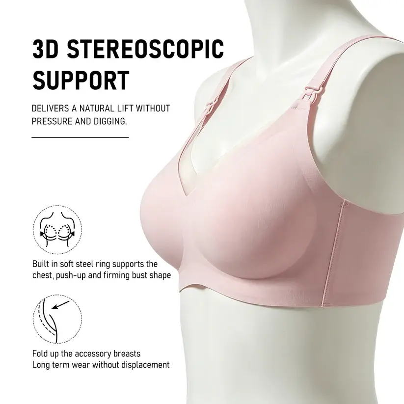 Seamless Front Clip Nursing Bra Wirefree Anti-Sagging Maternity Bralette