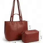 Elegant Leather Tote Bag with Inner Pouch BA-65