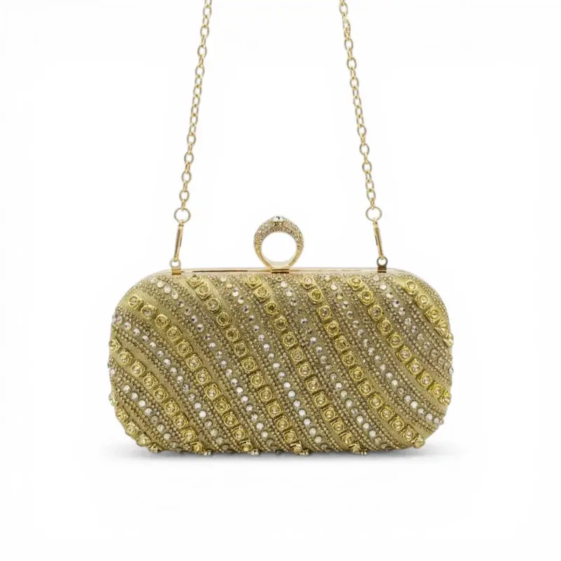 Beaded Handbag with Diagonal Stripes VS-49