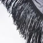 Black Sheer Fringe Corset Panty Set