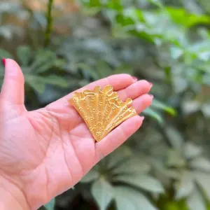Golden Coral Fan Brooch