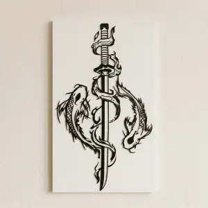 Spirit of the Koi Katana Wall Art