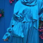 IRIS BLUE SATIN DRESS ISDAL