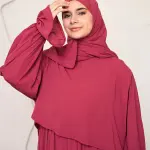 BRICK RED CREPE DRESSY ISDAL