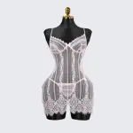 Sheer Pink Lace Chemise Slip Dress