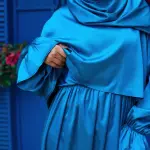 IRIS BLUE SATIN DRESS ISDAL