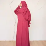 BRICK RED CREPE DRESSY ISDAL