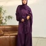 SHADOW PURPLE SATIN DRESS ISDAL