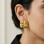 Woven Square Knot Studs EA-217