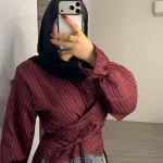 Wrap Striped Blouse