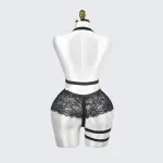 Plus Size Cutout Cupless Lingerie Skirt Set