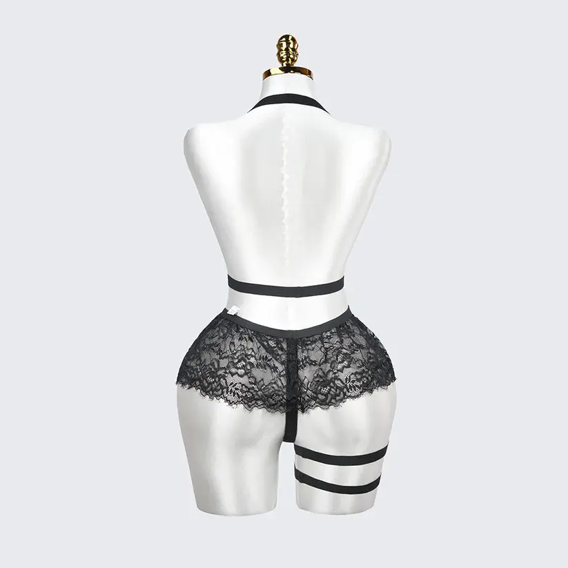 Plus Size Cutout Cupless Lingerie Skirt Set