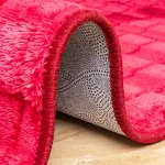 Square Velvet Rug - Maroon