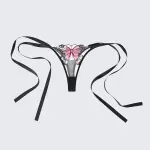 Butterfly Sheer Embroidered Mesh Bra Panty Set